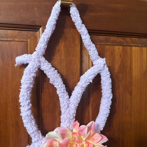 Handmade Purple Bunny Wreath With Flowers - Picture 5 of 16